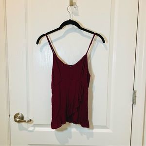 American Eagle Women’s Burgundy Baby Doll Tank Top - Size S.
